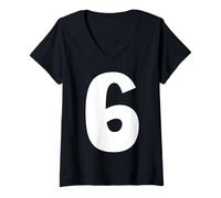 Femme 6 Chiffres drôles Meme Six Sept Assortis T-Shirt avec Col en V