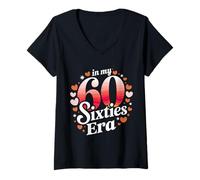 Femme 60. Un Anniversaire à l'époque de Mes années 60 T-Shirt avec Col en V