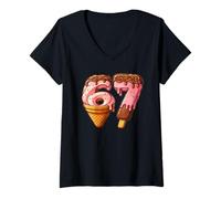 Femme 67 crème glacée Meme, Six Seven Ice Rame 6-7 Bonbons T-Shirt avec Col en V