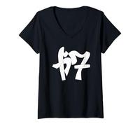 Femme 67 Graffiti Urbain, Style tag, numéro, Lettrage de Rue T-Shirt avec Col en V