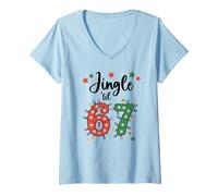 Femme 67 Jingle Some of The Way Funny 6-7 Christmas 6 7 Holiday 67 T-Shirt avec Col en V