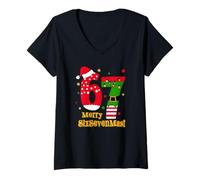 Femme 67 Mas Meme Candy Cane Six Seven Kids Men Women Christmas T-Shirt avec Col en V