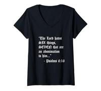 Femme 67 Meme Six Seven Funny Gen Z Christian Teen Bible pour Adolescents Verset 6 7 T-Shirt avec Col en V