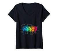 Femme 67 Meme Square Root 4489 Drip Six Seven Professeur de mathématiques T-Shirt avec Col en V