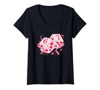Femme 67 Valentine's Day Six Seven Dice 6 7 Meme Men Women Kids T-Shirt avec Col en V