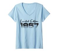 Femme 68 Ans Edition Limitée 1957 68e Anniversaire T-Shirt avec Col en V