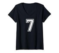 Femme 7 Number Seven Fun School Meme Matching Entre étudiants et Enseignants T-Shirt avec Col en V