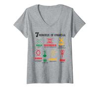 Femme 7 principes de Kwanzaa T-Shirt avec Col en V