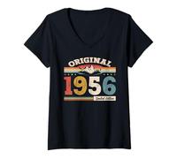 Femme 73e Anniversaire Homme Original Vintage 1956 T-Shirt avec Col en V