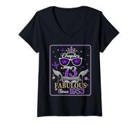Femme 73rd Birthday Queen Chapter 73 Fabulous Since 1953 Women T-Shirt avec Col en V