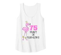 Femme 75 Years of Flamazing Flamingo Design Beach 75th Birthday Débardeur
