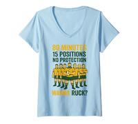 Femme 80 Minutes 15 Positions Aucune Protection ne Veut Ruck T-Shirt avec Col en V