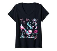 Femme 83 C'est Mon Anniversaire 83 Ans C'est ma 83e fête d'anniversaire T-Shirt avec Col en V
