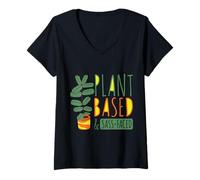 Femme À Base de Plantes et au Visage Sass T-Shirt avec Col en V