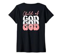 Femme A Child of God The Way The Truth The Life Jésus Art on Back T-Shirt avec Col en V