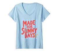 Femme A créé Une Ambiance Positive pour Les Vacances de Sunny Preppy T-Shirt avec Col en V