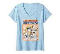 Femme A Cure for Stupid Sarcastic Retro Vintage Funny Adult Humor T-Shirt avec Col en V