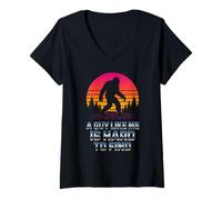 Femme A Guy Like Me is Hard to Find Bigfoot Rétro Vintage T-Shirt avec Col en V