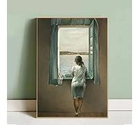 Femme À La Fenêtre Salvador Dali Toile Peintures Affiches Et Impressions Fille Mur Art Photos Pour Salon Décor À La Maison 30X40Cm Sans Cadre