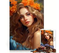 Femme à la Fleur Puzzle 1000 pièces pour Adultes pour se détendre, réfléchir et s'entraîner Bords Nets Cadeau Joyeux (38x26cm)