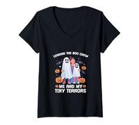 Femme À la la Bande des fantômes, Moi et Mes Petits monstr T-Shirt avec Col en V