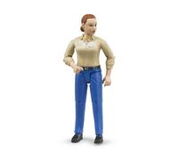 Femme à la peau claire et pantalon bleu