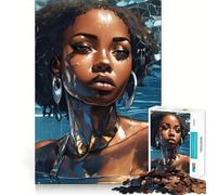 Femme à la Peau de Verre brisée Puzzle de 1000 pièces Jeu de réflexion et d'exercice Emboîtement précis sans espaces Défi cérébral interactif pour la Maison (38x52cm)