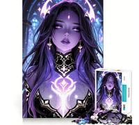 Femme à la Peau Violette et à l'aura Magique Puzzle de 1000 pièces pour Adultes Jeu de réflexion et de Loisirs Qualité supérieure Joli présent (38x52cm)