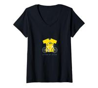 Femme À la Poursuite du Sommet : la quête du Maillot Jaune T-Shirt avec Col en V