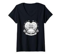 Femme À la Recherche de l'amour au Pays du Non-Merci Femmes T-Shirt avec Col en V