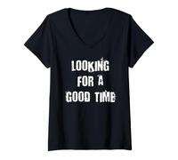 Femme À la Recherche d'un Bon Moment T-Shirt avec Col en V