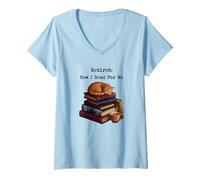 Femme À la Retraite, Maintenant Je lis pour Moi Tabby Cat Books, Retraite des Enseignants T-Shirt avec Col en V