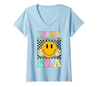 Femme À l'époque de ma Maternelle, Professeur de rentrée Scolaire rétro T-Shirt avec Col en V