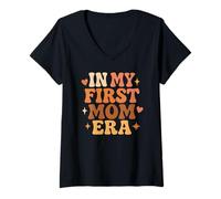 Femme À l'époque de ma première Maman - Mother Mama T-Shirt avec Col en V