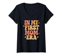 Femme À l'époque de ma première Maman - Mother Mama T-Shirt avec Col en V