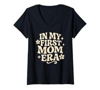 Femme À l'époque de ma première Maman - Mother Mama T-Shirt avec Col en V