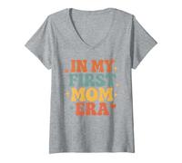 Femme À l'époque de ma première Maman - Mother Mama T-Shirt avec Col en V