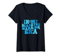 Femme À l'époque de Mon Combat Contre Le diabète T-Shirt avec Col en V