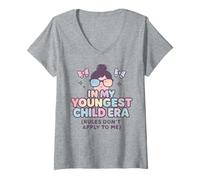 Femme À l'époque de Mon Plus Jeune Enfant, Les règles ne s'appliquent Pas à Moi - Fille T-Shirt avec Col en V
