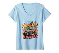 Femme À l'ère de My Monster Trucks Mama T-Shirt avec Col en V