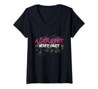 Femme A Little Dirt Never Hurt Muddy Race Mud Run T-Shirt avec Col en V