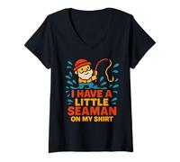 Femme A Little Seaman Inappropriate Girls Trip Dirty Humour Women T-Shirt avec Col en V