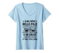 Femme À Ma Chère Belle-Fille Humour Drôle Cadeau Incroyable Fils T-Shirt avec Col en V