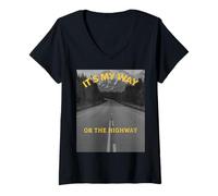 Femme À ma façon ou sur l'autoroute T-Shirt avec Col en V