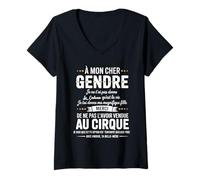 Femme À Mon Cher Gendre Avec Amour Ta Belle-Mère Humour Drôle T-Shirt avec Col en V