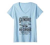 Femme À Mon Cher Gendre Avec Amour Ta Belle-Mère Humour Drôle T-Shirt avec Col en V