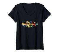 Femme À Mon époque neurodivergente | Rétro-autisme Awareness T-Shirt avec Col en V
