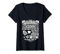 Femme À Mon père, Merci d'être Venu pour l'anniversaire de Mon Beau-père. T-Shirt avec Col en V