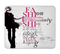 Femme À Paris en Automne - Illustration De La Tour Eiffel Tapis De Souris Durable Tapis Souris Portable Mouse Pad pour Gamer Pc Études 25X30Cm