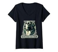 Femme À Saint Bernard, nous faisons confiance à un chien de Saint-Bernard vintage drôle T-Shirt avec Col en V